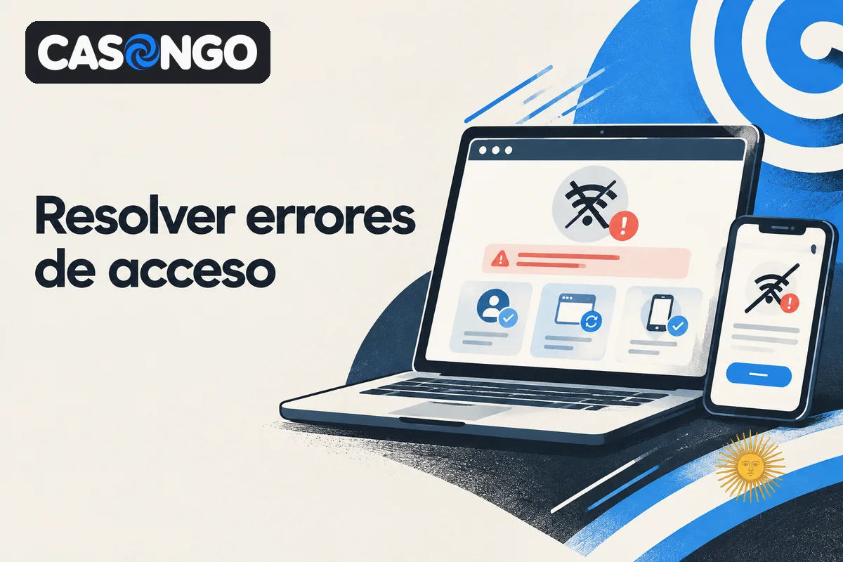 Pantalla con error de acceso y comprobaciones de conexión