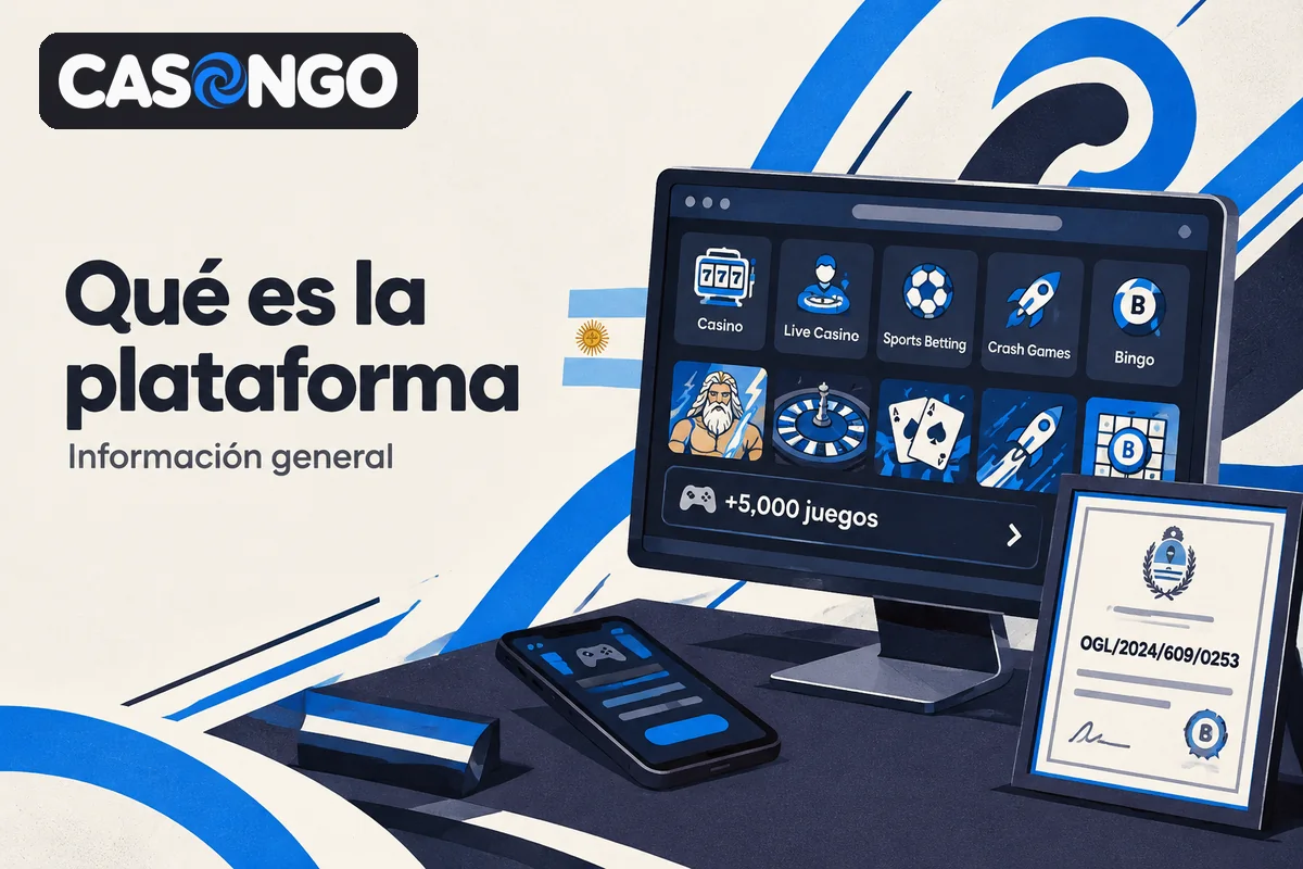 Vista general de plataforma de juego online y licencia