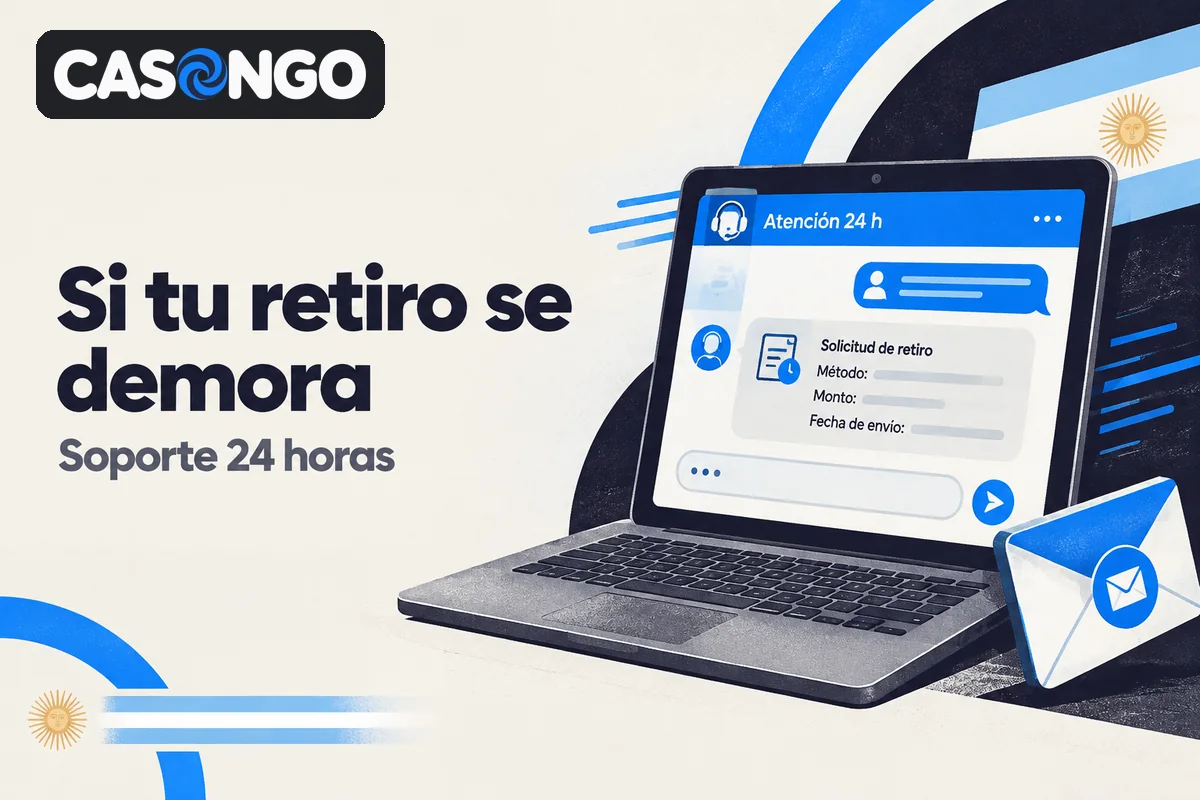 Notebook con chat de soporte sobre un retiro pendiente.