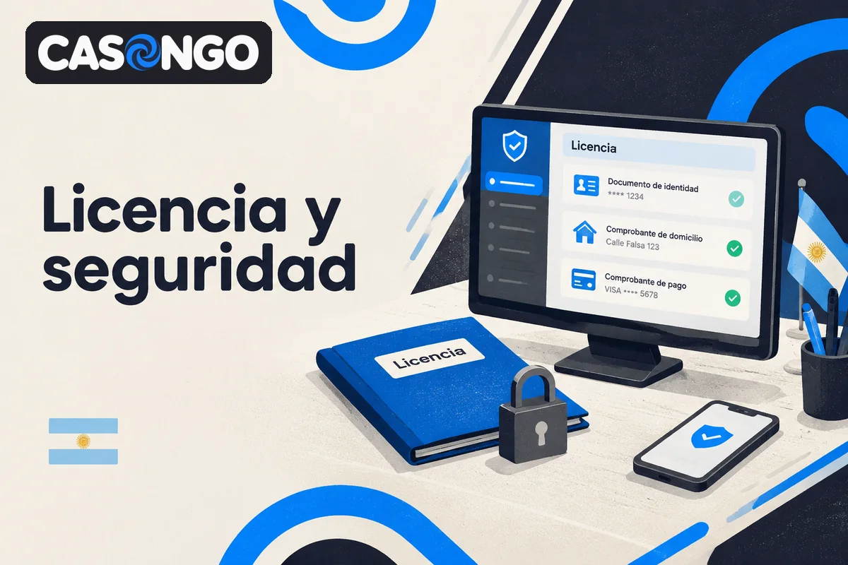 Panel de seguridad con licencia y documentos para verificar identidad.